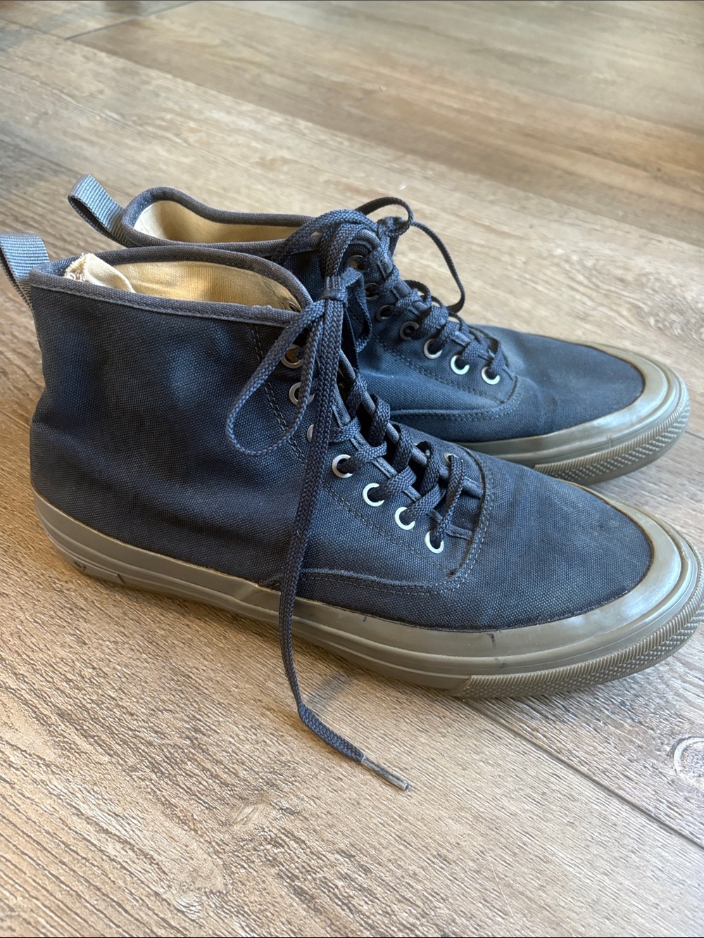 SeaVees Men's Mariners Boots Canvas High-Top Sneakers in Peacoat Navy